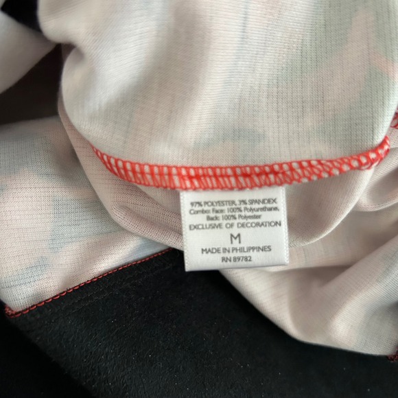 Natori Womens Floral Print Mixed Media Faux Leather Tunic Top Black Red Size M - Picture 6 of 9